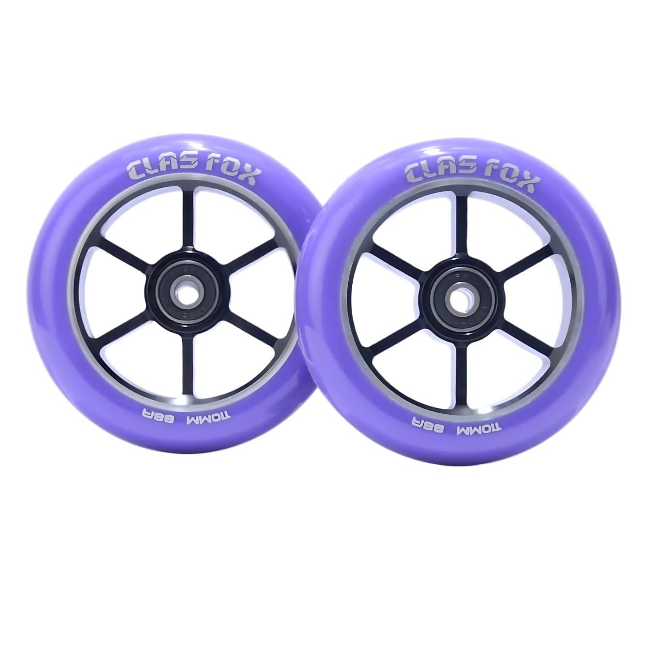 Llantas 100mm Morada con Rin de Aluminio – Rendimiento y Estilo Único