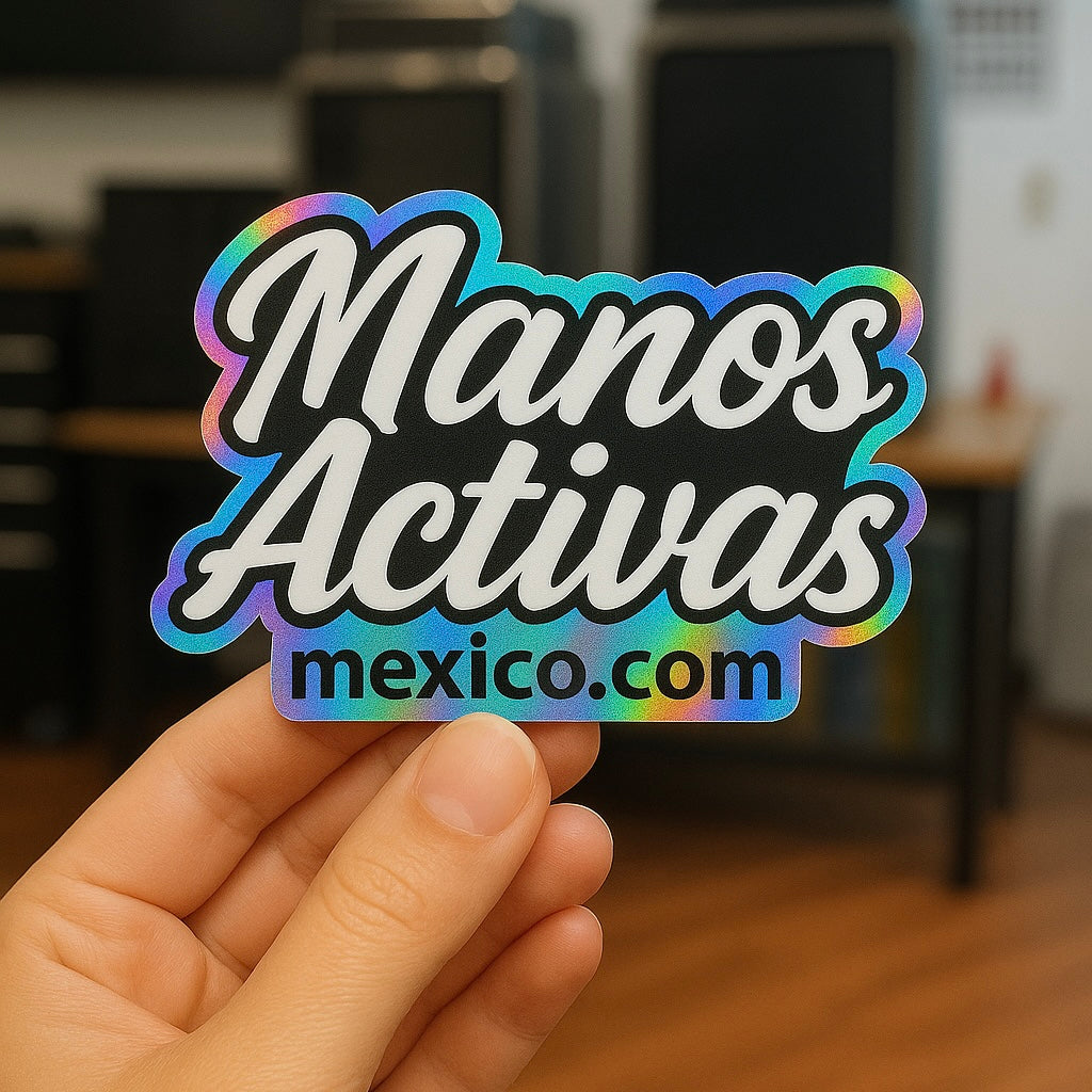 Stickers Personalizados Corte al Contorno en Vinil Orográfico Brillante