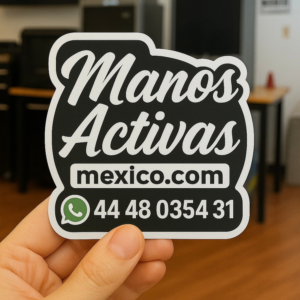 Stickers con Logotipo + Número de WhatsApp Personalizado | Corte al Contorno