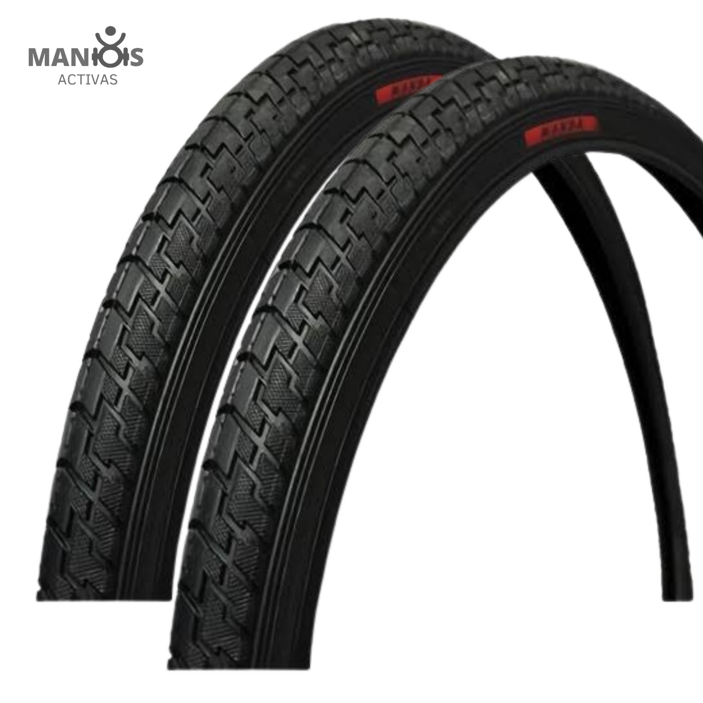 Llantas traseras 2pz marca Wanda R24x 1-3/8 neumatica c/ camaras