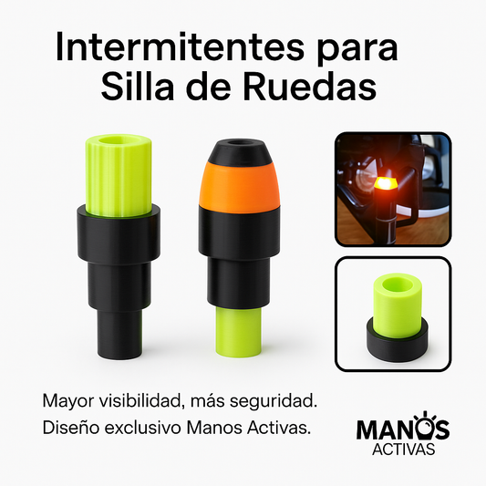 Tapones con Luz Intermitente para Horquilla de Sillas de Ruedas