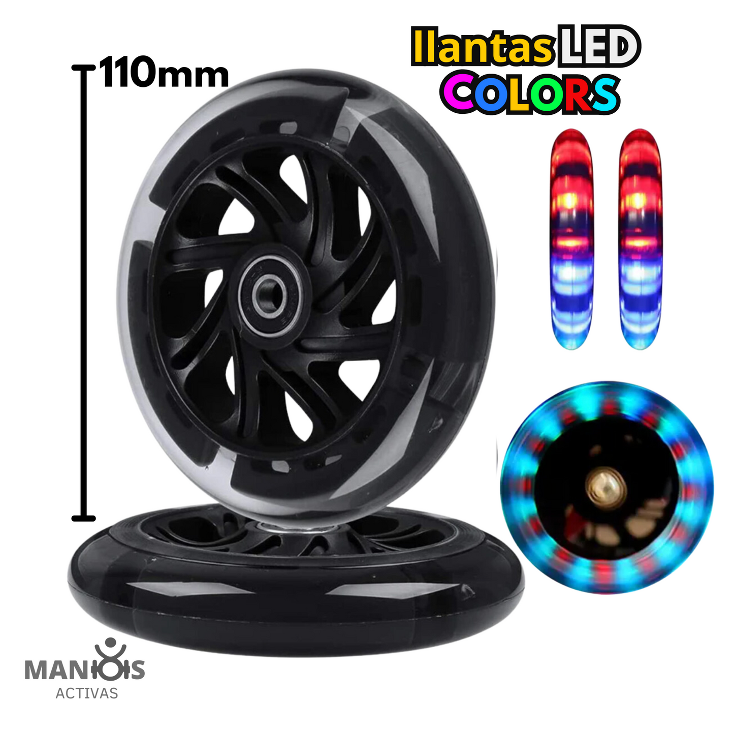 Llantas led colores para sillas de ruedas