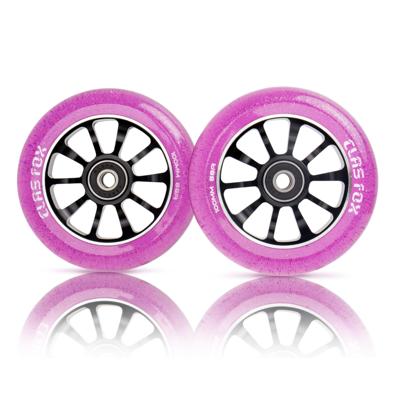 Llantas caster glitter morado interior de aluminio 4”