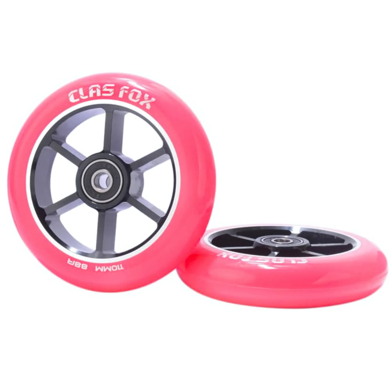 Llantas 100mm con Rin de Aluminio y exterior de poliuretano Rosa