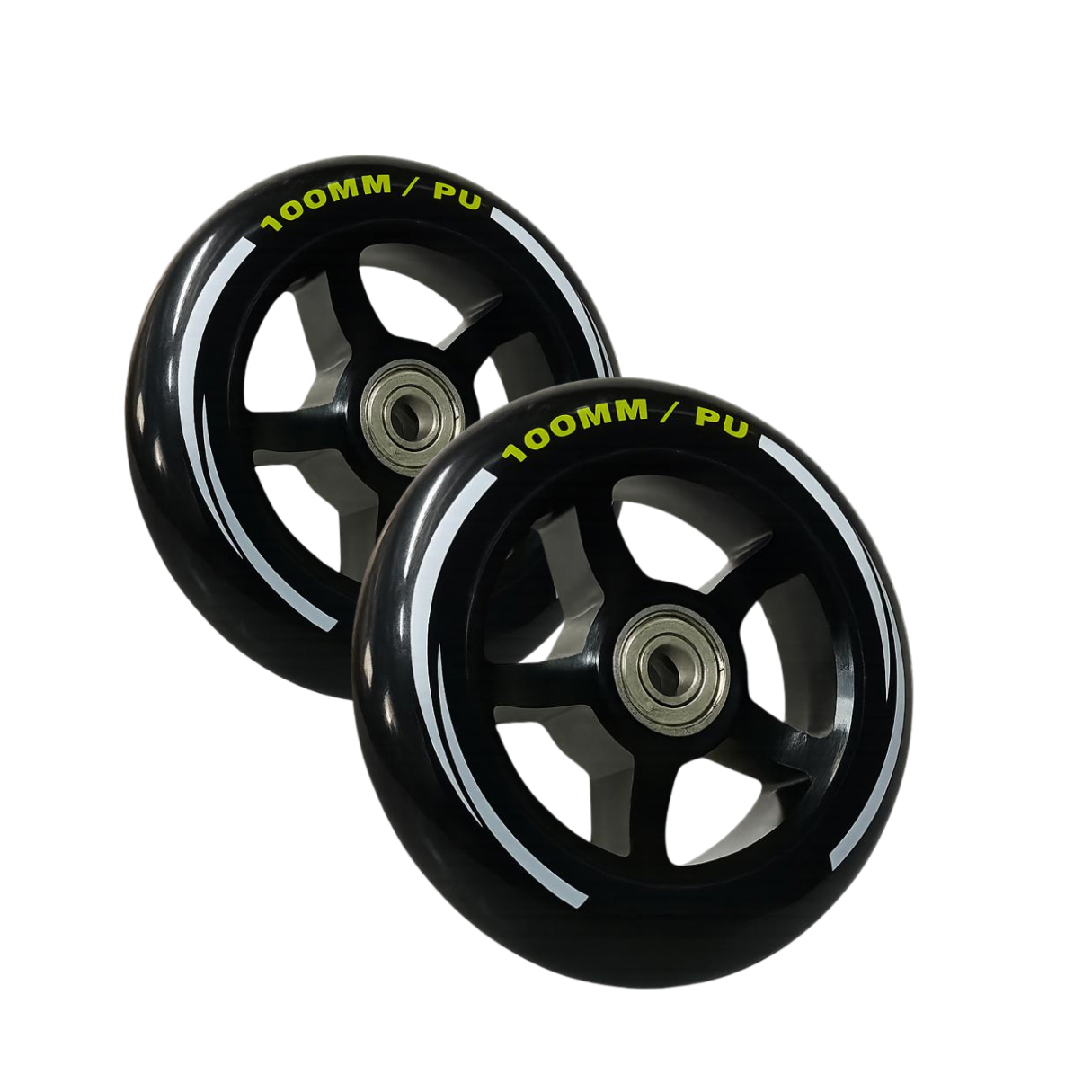 Llantas 100mm Negra con Rin de Aluminio – Máxima Durabilidad