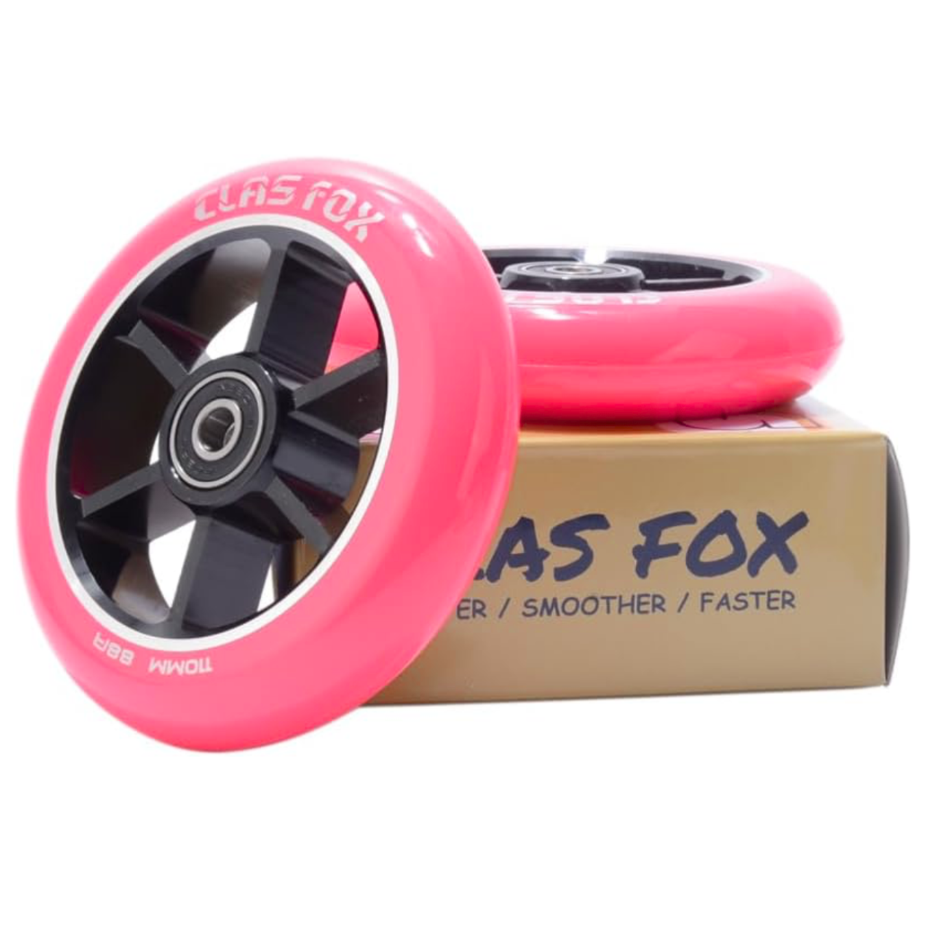 Llantas 100mm con Rin de Aluminio y exterior de poliuretano Rosa