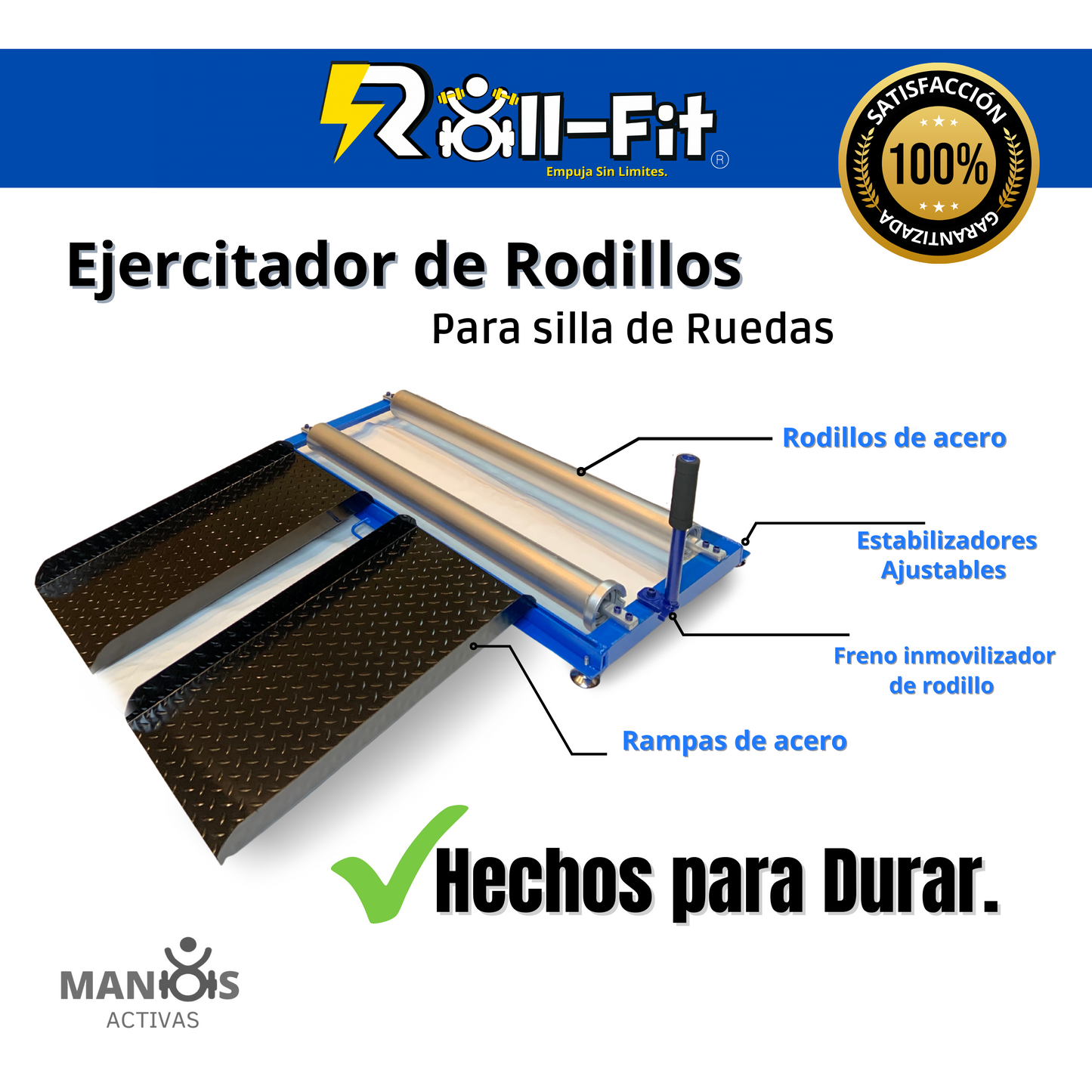 Ejercitadador Roll-fit para sillas de ruedas