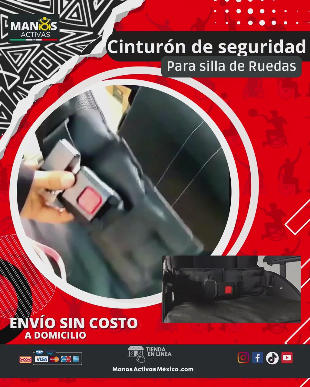 Cinturón de seguridad para silla de ruedas
